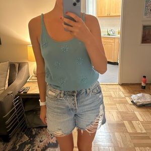 Blue floral tank